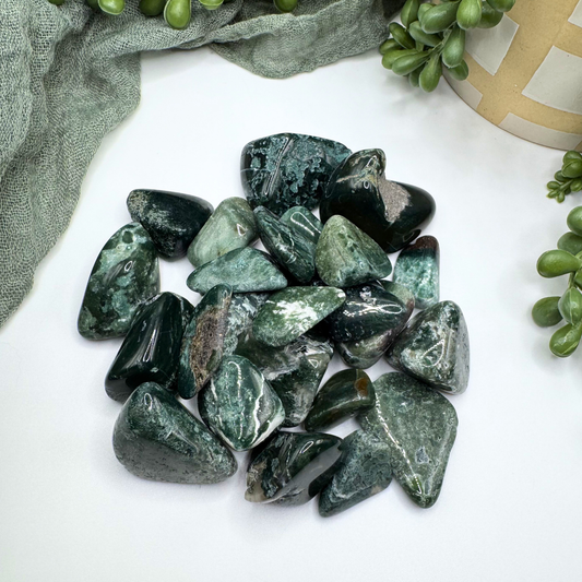 *IMPERFECT* Moss Agate Tumble - Sus Stew Batch