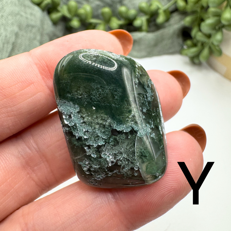 *IMPERFECT* Moss Agate Tumble - Sus Stew Batch