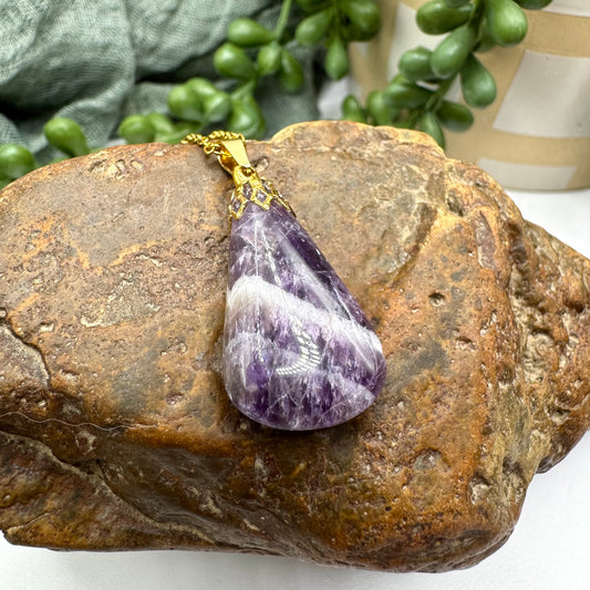 Chevron Amethyst Necklace