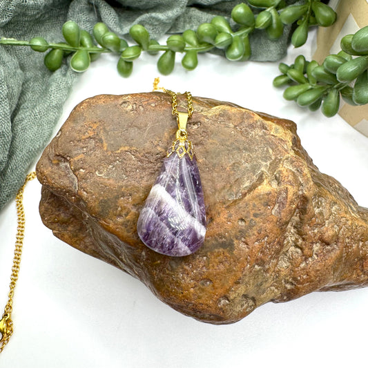 Chevron Amethyst Necklace