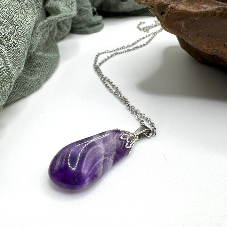 Chevron Amethyst Necklace