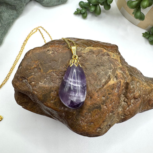 Chevron Amethyst Necklace