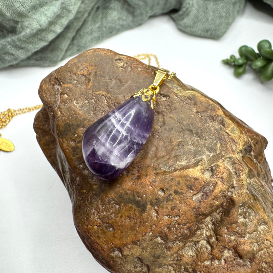 Chevron Amethyst Necklace