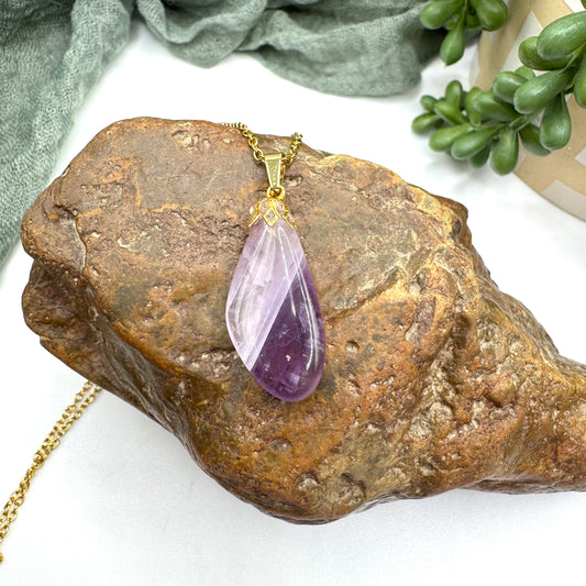 Chevron Amethyst Necklace