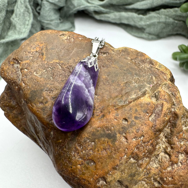 Chevron Amethyst Necklace