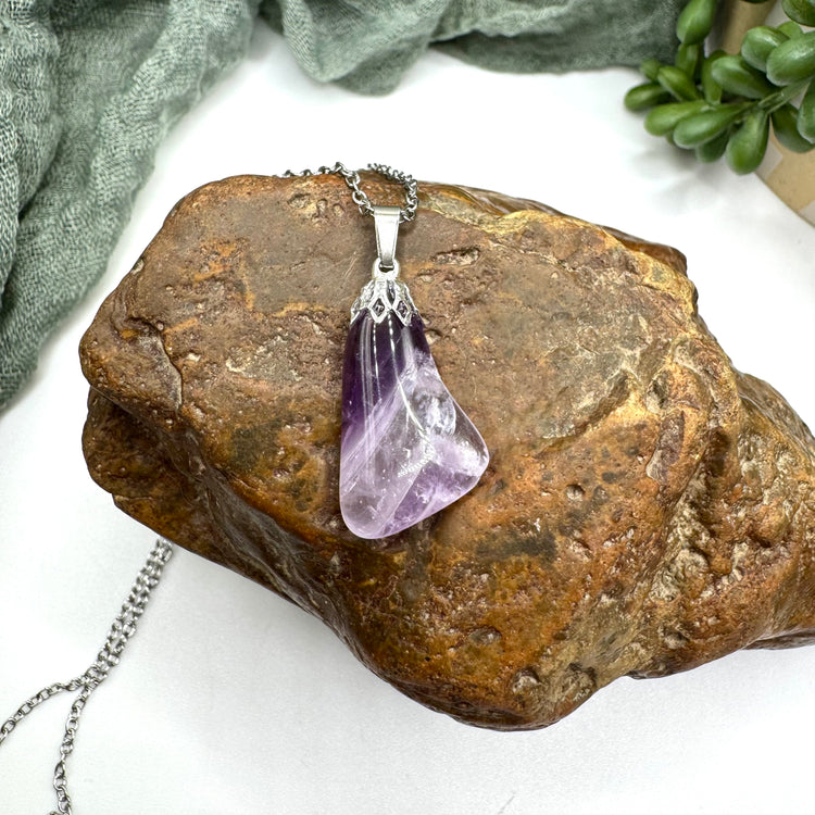 Chevron Amethyst Necklace