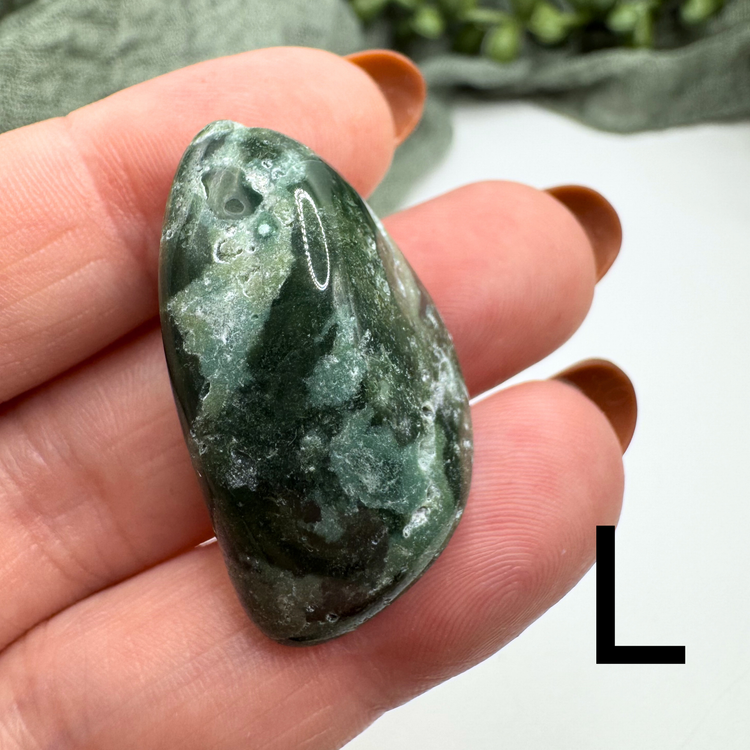 *IMPERFECT* Moss Agate Tumble - Sus Stew Batch