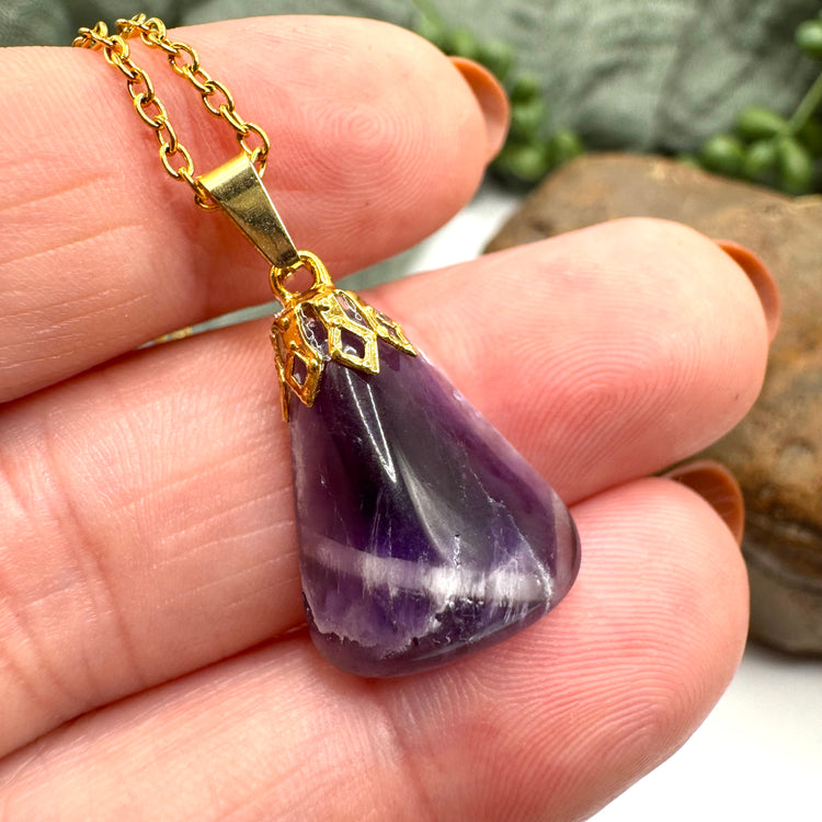 Chevron Amethyst Necklace