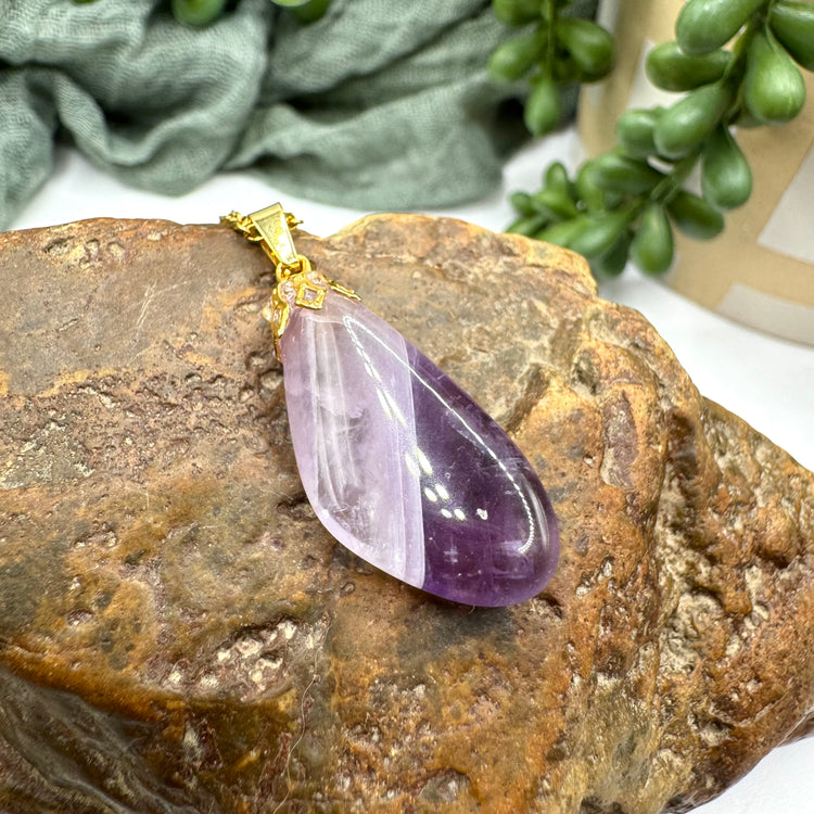 Chevron Amethyst Necklace