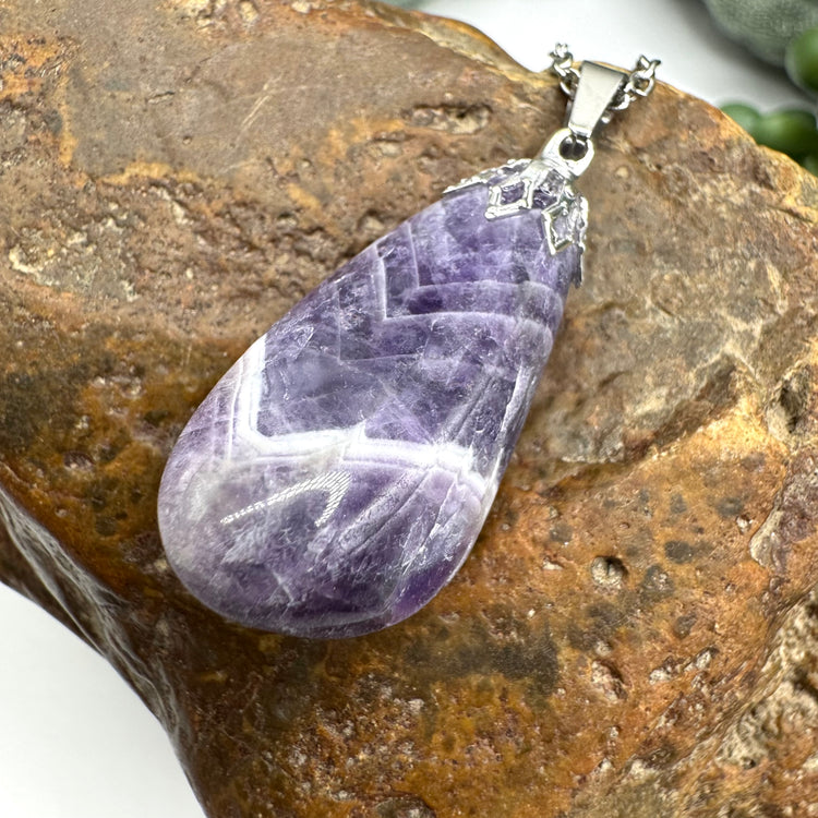 Chevron Amethyst Necklace