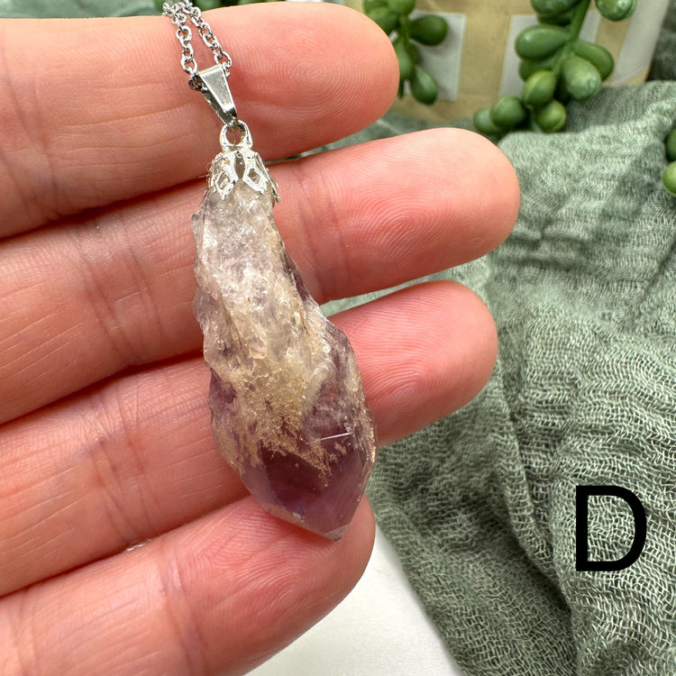 Raw Amethyst Necklace - Silver