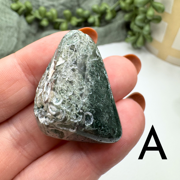 *IMPERFECT* Moss Agate Tumble - Sus Stew Batch