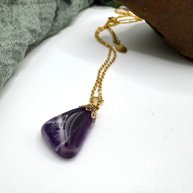 Chevron Amethyst Necklace