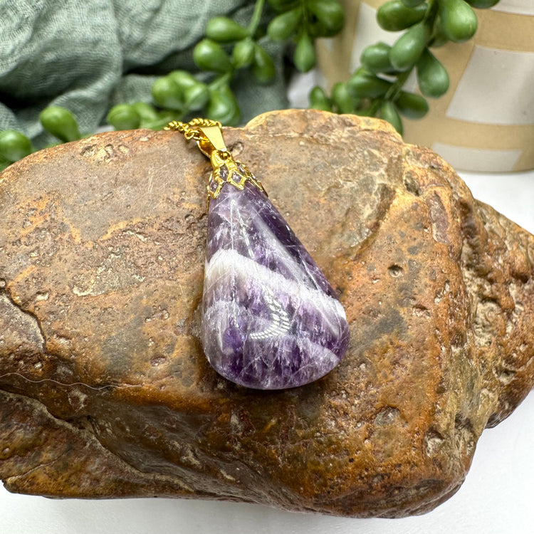 Chevron Amethyst Necklace