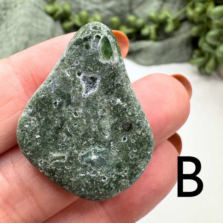 *IMPERFECT* Moss Agate Tumble - Sus Stew Batch