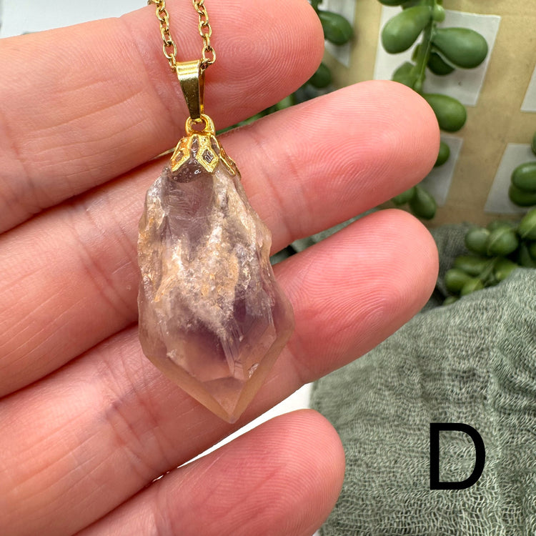 Raw Amethyst Necklace - Gold