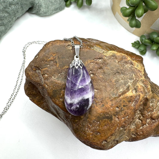 Chevron Amethyst Necklace