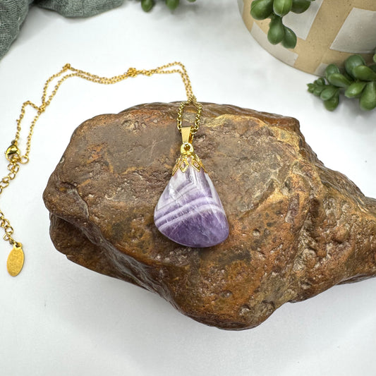 Chevron Amethyst Necklace