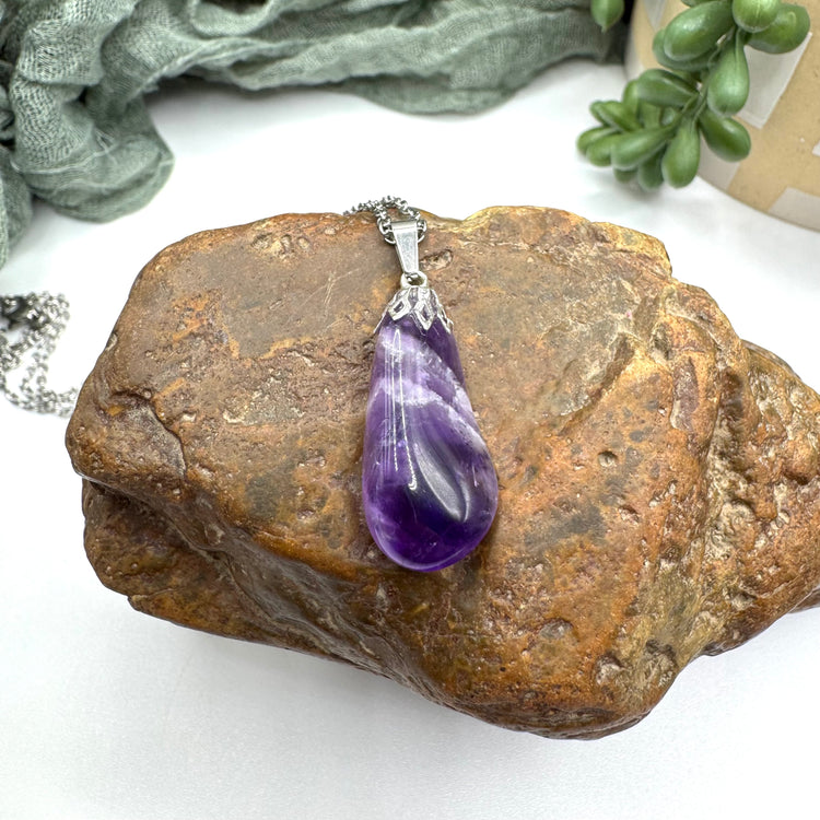 Chevron Amethyst Necklace