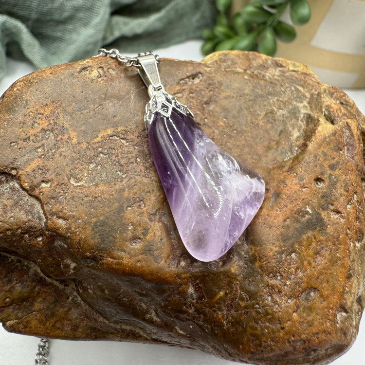 Chevron Amethyst Necklace