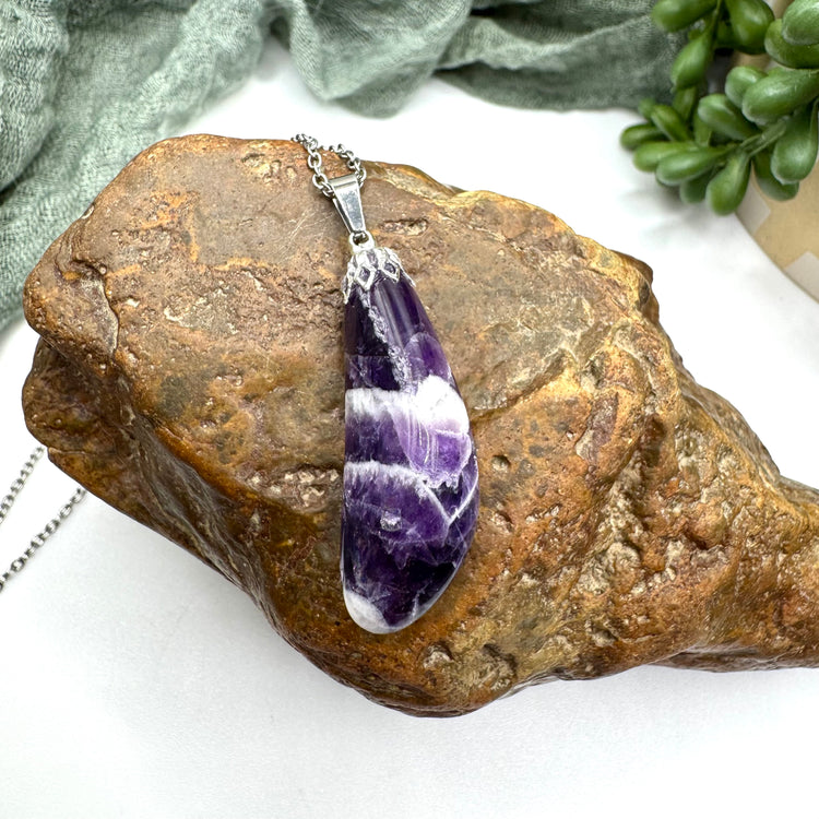 Chevron Amethyst Necklace