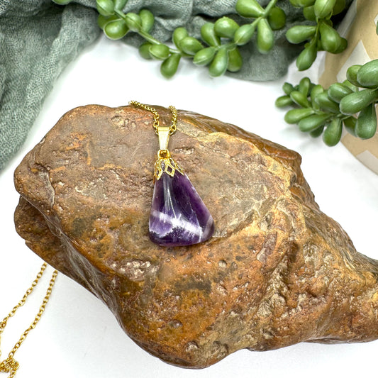 Chevron Amethyst Necklace