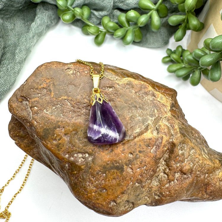 Chevron Amethyst Necklace