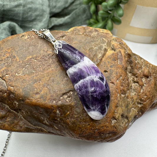 Chevron Amethyst Necklace