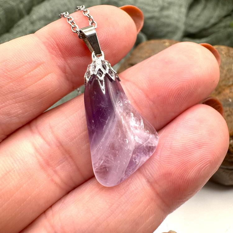 Chevron Amethyst Necklace