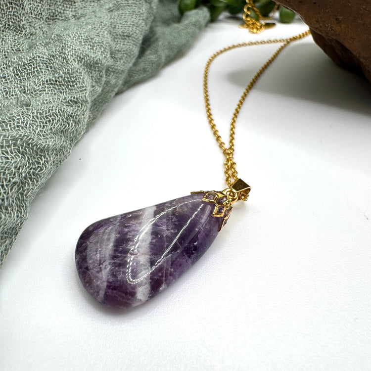 Chevron Amethyst Necklace