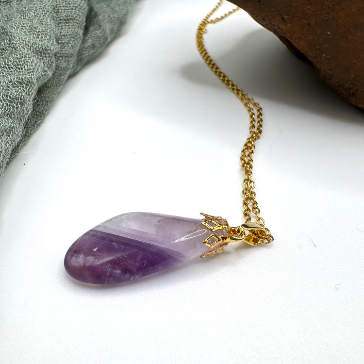 Chevron Amethyst Necklace