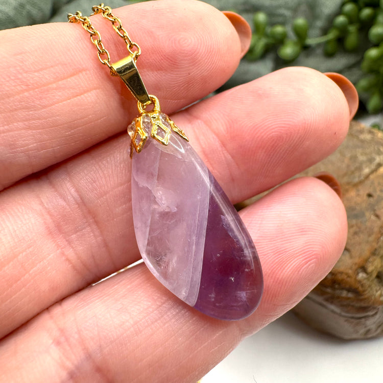 Chevron Amethyst Necklace