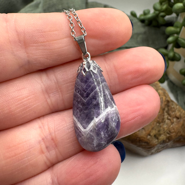 Chevron Amethyst Necklace