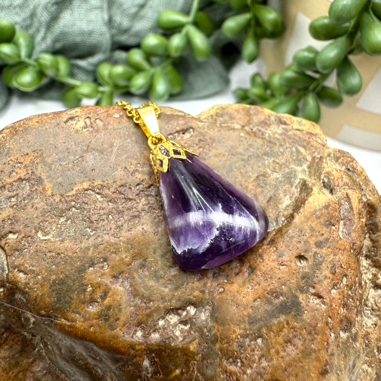 Chevron Amethyst Necklace