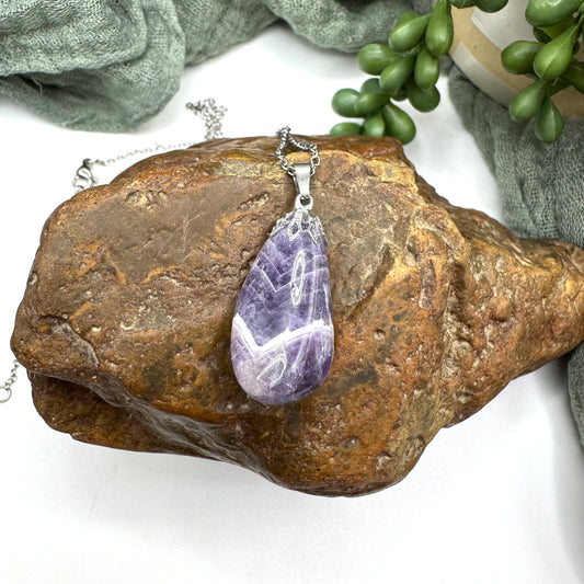 Chevron Amethyst Necklace