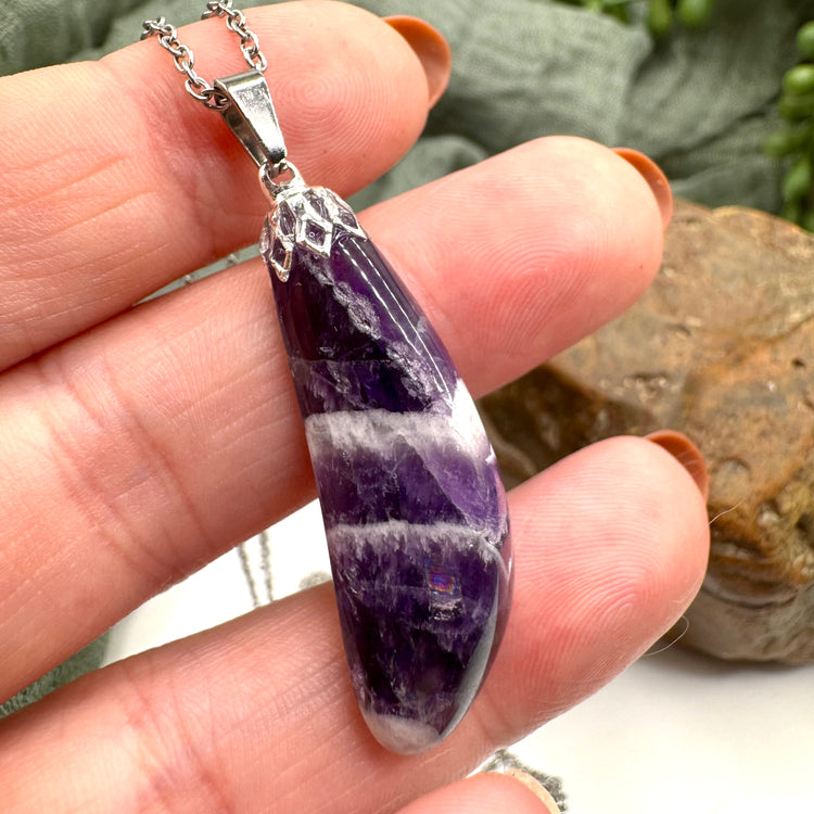 Chevron Amethyst Necklace