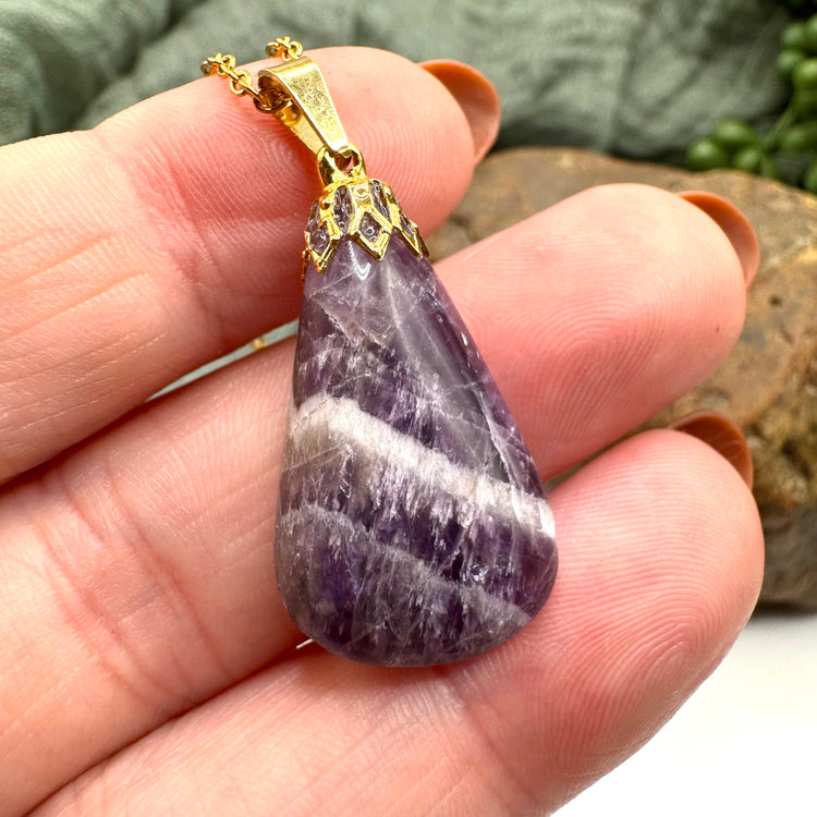 Chevron Amethyst Necklace