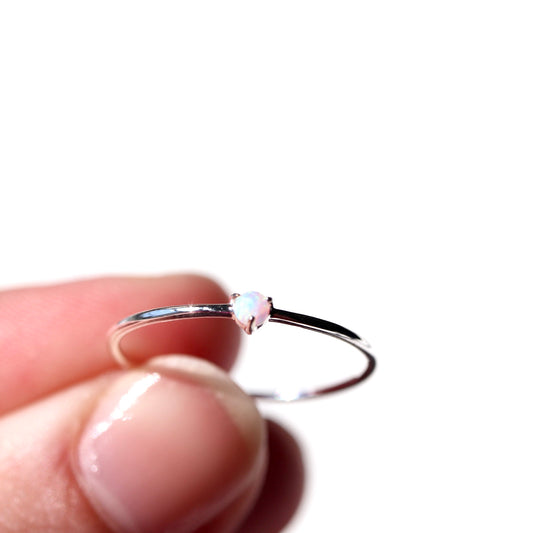 Opal Orb Ring - Silver